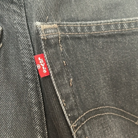 Redone Levi’s black jeans size 25 high rise long inseam straight leg 90s - Picture 8 of 13